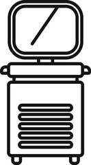Poster - Medical ventilator machine offering consistent breathing support in simple line art style
