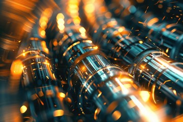 Poster - Close-up view of metal pipes, suitable for industrial or technical contexts
