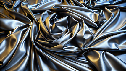 Canvas Print - A realistic image of a luxurious silk fabric with detailed folds and light reflections