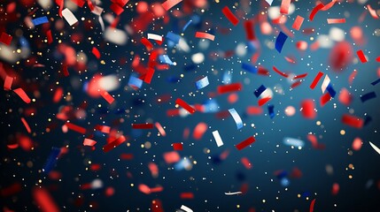 USA festive banner with confetti