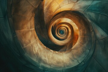 Poster - A spiral staircase in a modern building interior