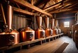 © Yaroslava - vibrant brewery scene featuring brewing lively atmosphere beer production, equipment, ingredients, fermentation, hops, malt, tanks, kegs, craft, ales