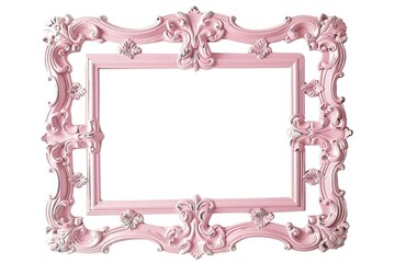 Aufkleber - A pink picture frame sitting on a white background, ready for use