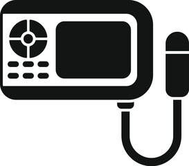 Poster - Simple vector icon of an echo sounder showing fish location, great for fishing gear and technology related designs