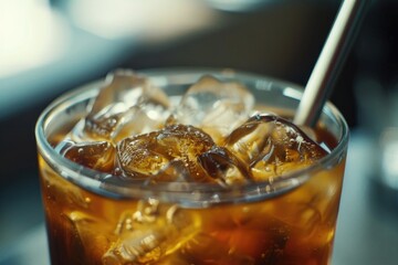 Poster - Fresh drink with melting ice cubes