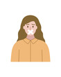 © Charlottstudio - Woman with tape on mouth. Sad silent girl. Communication, forbidden, censorship, speech, freedom, expression concept. Flat vector character design isolated illustration on white background.