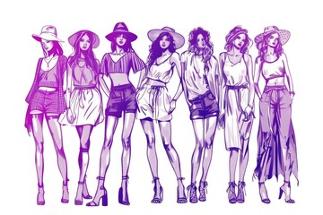 Poster - Group of women posing side by side, possibly friends or colleagues