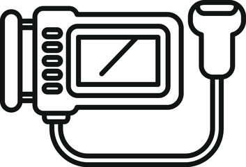 Canvas Print - Ultrasound machine icon representing a sonography scanner, commonly used for pregnancy checkups and medical imaging