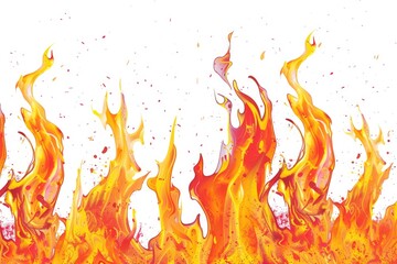 Poster - A close-up of flames on a plain white surface