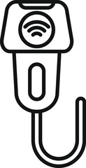 Poster - electric vehicle charging station showing wifi connection icon, line style icon design