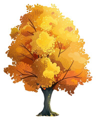 Sticker - PNG Vibrant autumn tree illustration art