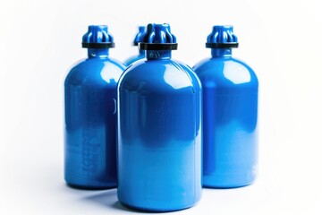 Poster - Three blue water bottles placed side by side