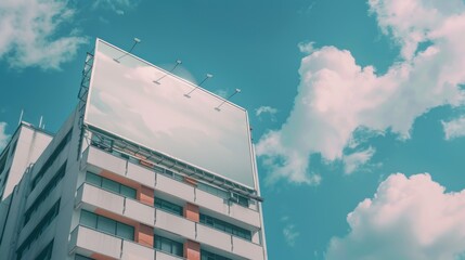 Poster - Large billboard on the side of a tall building in a city