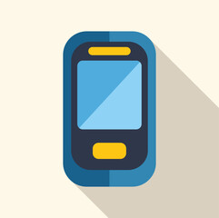 Poster - mobile phone with a blank screen casting a long shadow over a light background