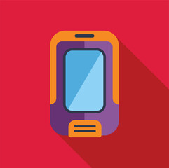 Poster - contemporary smartphone with a blank screen is casting a long shadow against a vibrant red backgroun