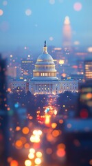 Wall Mural - Background with USA Capitol building