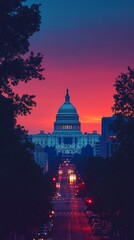 Wall Mural - Background with USA Capitol building