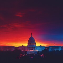 Background with USA Capitol building