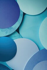 Poster - Close-up of blue and white circle cluster with intricate details
