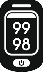 Poster - glyph icon illustration of a smartphone showing 99 98 percent charged battery