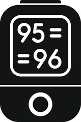 Poster - Black glyph icon of a digital glucometer measuring blood glucose