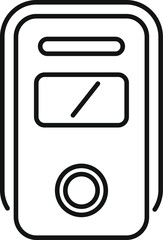 Poster - line icon of electric meter showing energy consumption data