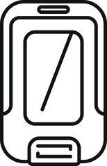 Poster - line icon of a public transport validator requiring a ticket to be validated before granting access