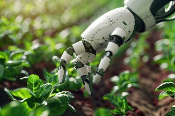 3D robot and robot arms in agricultural industry robotics technology revolution fully automated AI control for weeding and harvesting in organic far