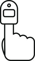 Poster - this icon features a finger poised above a blank button, ready to be pressed