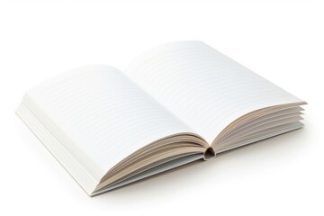 Poster - A notebook with blank pages and a pen lying flat, often used for writing, brainstorming or taking notes