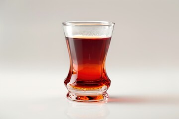 Sticker - A glass of Turkish tea on a white surface