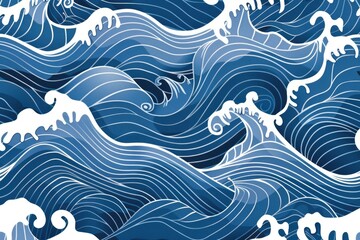 Sticker - A large group of waves on the surface of the ocean