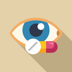 Canvas Print - This flat design icon is representing the concept of eye treatment and ophthalmology