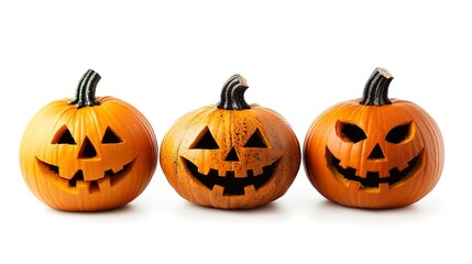 Poster - Halloween pumpkins isolated on white background 