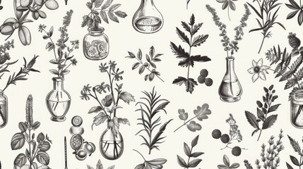 Poster - A bouquet of flowers in monochrome tones