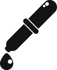 Poster - simple icon of an eyedropper dispensing a drop, in black