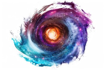 Poster - A stunning visual representation of a spiral galaxy with a bright central star, perfect for science and astronomy-related projects
