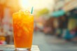 © Guy - Iced Thai Tea with Straw on Table