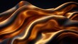 © Kateryna - Black dark brown orange gold abstract luxury background. Silk satin fabric. Gradient ombre color. Curtain drapery fold line. Chocolate shade. Shiny glow glitter light. Design. Wide banner. Panoramic.