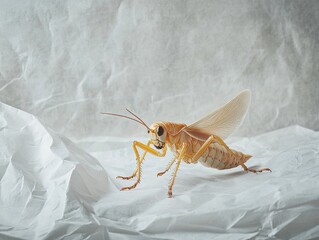 cricket isolated on paper background