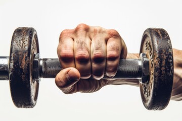 Poster - A person holding a pair of dumbbells