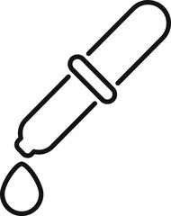 Wall Mural - Simple vector icon of a pipette dropper dispensing a single drop of liquid