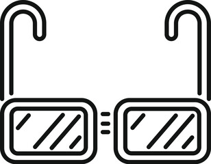 Poster - this simple black line icon features a pair of glasses, symbolizing vision and sight