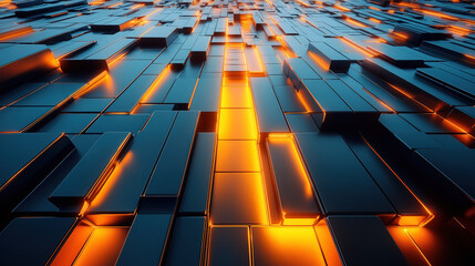 abstract background with glowing lines moving 3d rectangles surface speed concept backdrop wallpaper