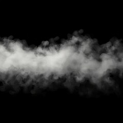 Canvas Print - White smoke billows against a black background.