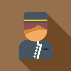 Sticker - Hotel bellboy character icon representing hospitality service and tourism industry