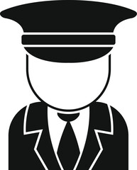 Poster - Black and white icon of a security guard wearing a uniform