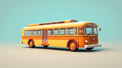 Poster - Articulated Bus 3d cartoon