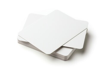 Poster - A pile of white cards stacked on top of each other, often used for note-taking or organization