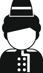 Sticker - Hotel boy standing wearing uniform icon in simple style on a white background